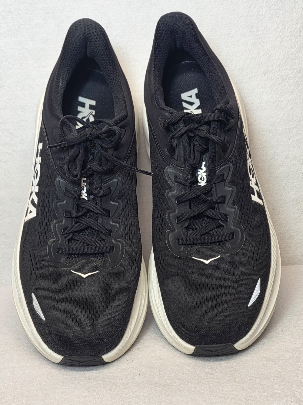 Hoka men's Bondi 9 Black/white Max-Cushion Running Shoes #0003 - Picture 3 of 7